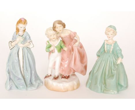Three Royal Worcester figurines modelled by Freda Doughty comprising Sweet Anne 3630, Grandmother's Dress 3081 and Sister 314