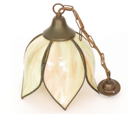 A 20th Century coloured opaque glass light fitting designed by Christopher Wray, height 29cm