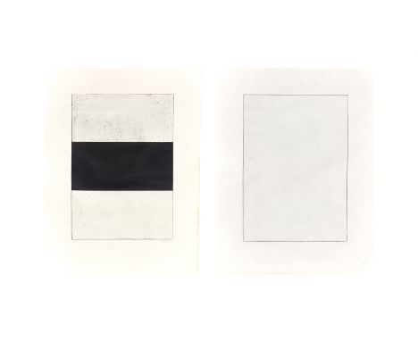 Brice Marden (Bronxville/New York 1938 – lebt in New York). 2 Blätter aus „Five Plates“. 1973Radierung bzw. Radierung und Aqu