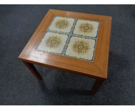 A 20th century Danish teak square tile topped coffee table 