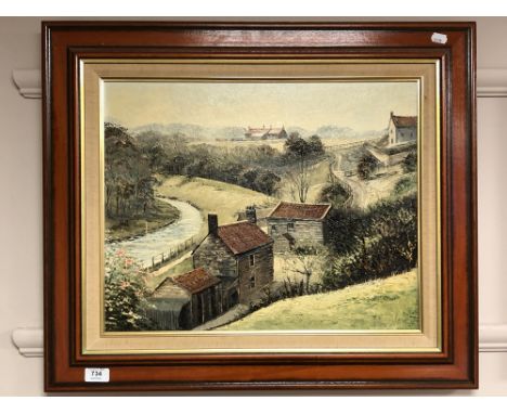 Dallas K Taylor : Holywell Dene, oil on board, 49 cm x 39 cm, framed