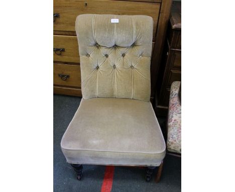 A late 19th century Nursing chair with button back&nbsp;