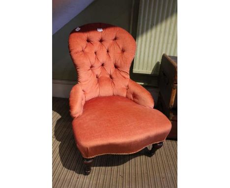 A Victorian button backed nursing style chair