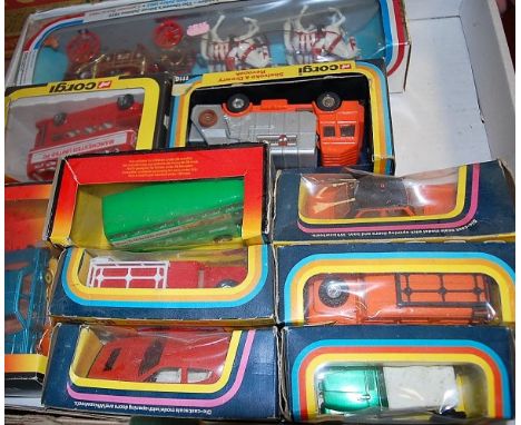 A box of Corgi diecast vehicles; and a Queens 1977 Silver Jubilee carriage 