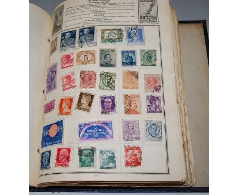 The Ajax stamp album and The Commonwealth Collection Stamp Album, and various loose world stamps