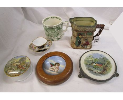 Collectables to include Prattware pot and Royal Doulton