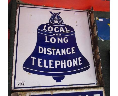 Double sided Enamel telephone sign