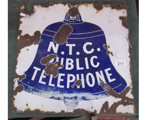 Double sided Enamel sign - Public telephone
