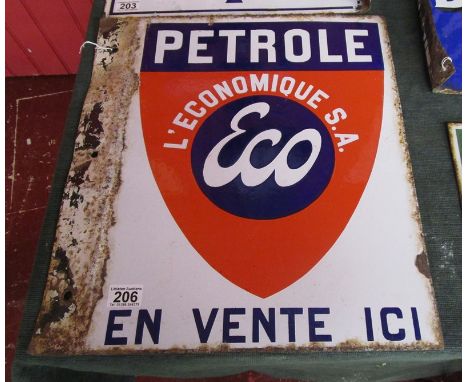 Double sided Enamel sign - French petrol