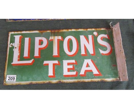 Double sided Enamel sign - Lipton's Tea