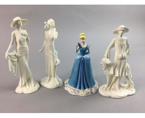 THREE ROYAL WORCESTER 'THE 1920'S VOGUE COLLECTION' FIGURES, including Diana 1921, Clara 1925 and Daisy 1922, along with a Ro