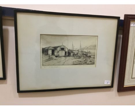 COLLECTION OF ETCHINGS, including 'Oban boatyard' and 'Loch Etive' by Mathew Henderson and 'St James Bridge' by William Alexa