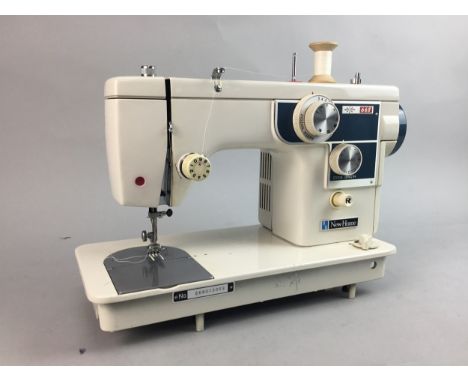 VINTAGE SEWING MACHINE, along with two projectors, slide projector, cassette tape recorder, cine camera and film reels and a 