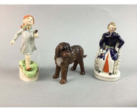STAFFORDSHIRE FIGURE OF PRINCE ALBERT, 14cm high, along with a Royal Worcester figure of 'Thursday's child has far to go' and