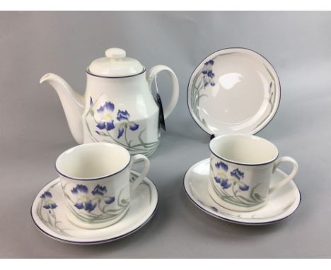ROYAL DOULTON 'MINERVA' PATTERN TEA SERVICE, comprising tea pot and six trios