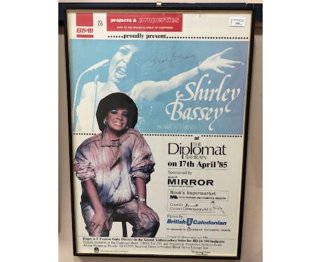 LOT OF EIGHT DECORATIVE PICTURES, including a Shirley Bassey poster, along with a wall mirror, largest print 75cm x 52cm