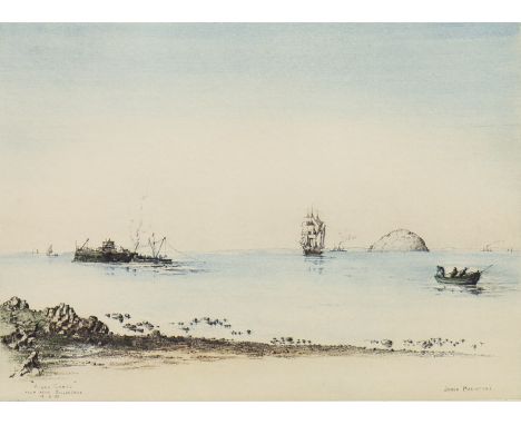 JAMES MACINTYRE (SCOTTISH), AILSA CRAIG FROM NEAR BALLANTRAE etching with aquatint, signed in pencil, further signed, titled 