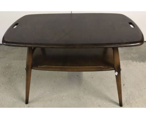 An Ercol Windsor Butler's tray coffee table in dark brown.  Approx. 72.5cm long