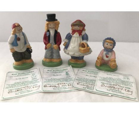 4 boxed Limited Edition Wade, Key Kollectables Scarecrow family ceramic figurines. Comprising; Pa Straw, Ma Straw, Teen Straw