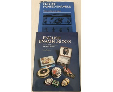 2 books on English painted enamels. English Enamel Boxes by Susan Benjamin and English Painted Enamels by Therle and Barnard 