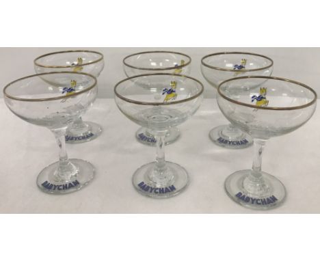A set of 6 vintage Babycham glasses.  
