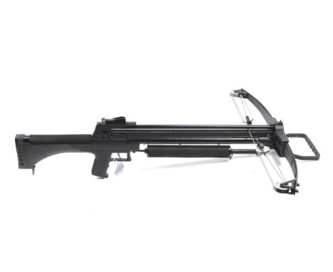 A Crossbow. No. 1402-00923. In black, no license required, must be over the age of 18 to purchase