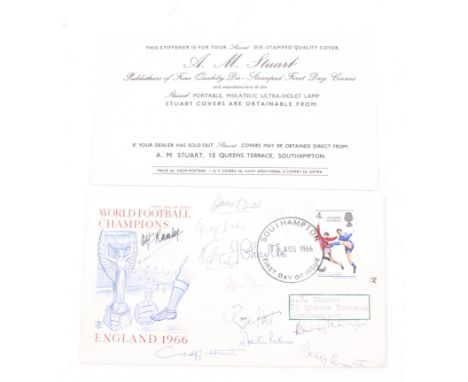 A 1966 World Cup signed First Day Cover. Bearing signatures from the world cup winning England team. 