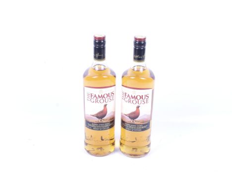 Two bottles of Famous Grouse blended scotch whisky. 1l, 40% vol