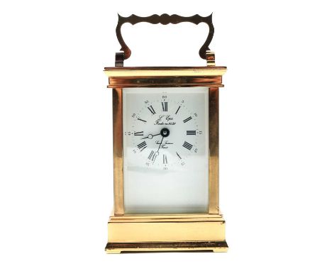 French brass-cased carriage-clock, L’Epie, platform escapement, timepiece movement, 13cm.Condition report:Clock is fully woun