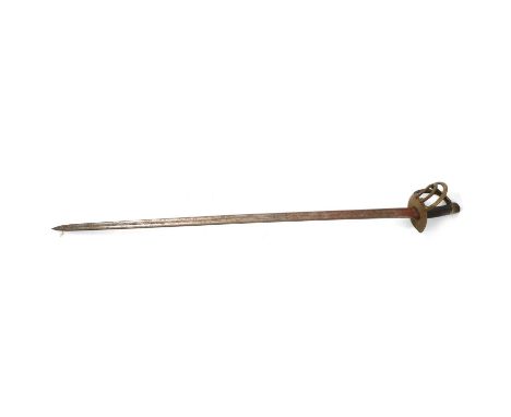 French Napoleonic Cuirassier Troopers sword, the blade engraved Klingenthal 1812, three bar guard, no scabbard, overall 113cm