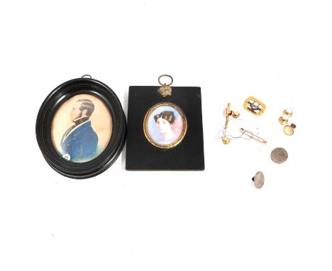 Elizabeth A Murray, miniature portrait of Cecilia Sarah Murray, 1830, oval 5 x 4cm, unsigned, inscribed on the reverse, anoth