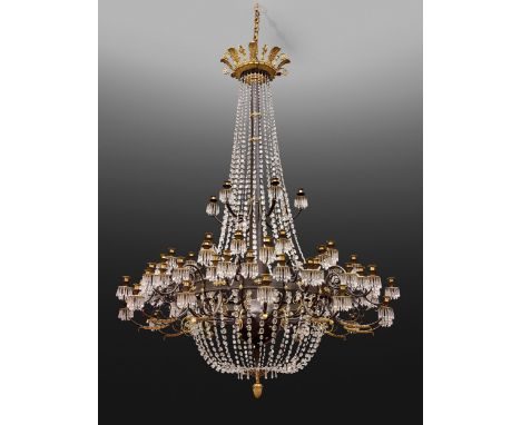 Aussergewöhnlicher und eindrucksvoller Empire-LüsterHöhe: ca. 300 cm. Durchmesser: ca. 200 cm. Frankreich, frühes 19. Jahrhun