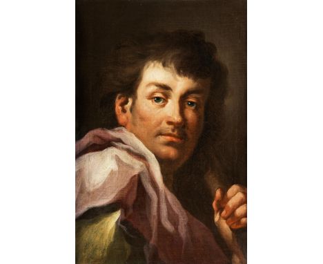 Maler des 17. JahrhundertsPORTRAIT EINES MANNES Öl auf Leinwand. Doubliert. 40,5 x 28,5 cm. In dekorativem vergoldetem Rahmen