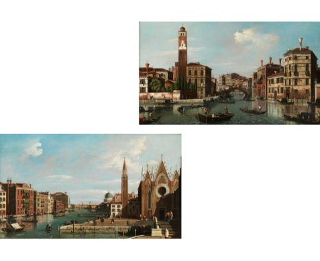 William James, tätig 1730 – 1780 GemäldepaarVEDUTE MIT DER CHIESA S. GEREMIA UND DER PONTE DELLE GUGLIE A CANNAREGIO sowie VE