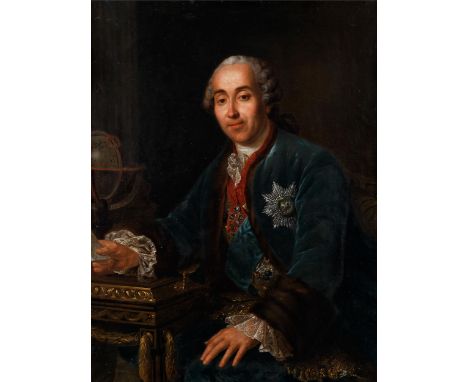 Johann Heinrich Tischbein d. Ä., 1722 Heina – 1789 Kassel, zug.PORTRAIT DES DIMITRI MICHAILOWITSCH GALLIZIN Öl auf Leinwand. 