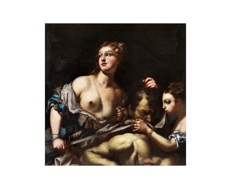 Antonio Zanchi, 1631 – 1722, zug.JUDITH MIT DEM HAUPT DES HOLOFERNES Öl auf Leinwand. Doubliert. 115 x 114,5 cm. In vergoldet