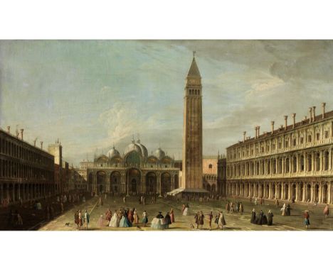 Apollonio Facchinetti, genannt „Domenichini“, tätig 1740 Venedig – um 1770 DER MARKUSPLATZ GEGEN OSTEN Öl auf Leinwand. 71 x 