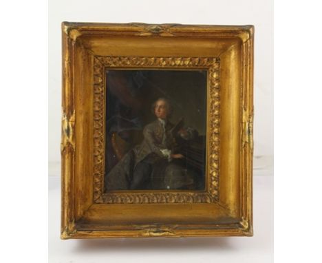 AFTER JEAN-MARC NATTIER 'Francis Greville - 1st Earl of Warwick', portrait, interior scene at the keyboard, oil on panel in d