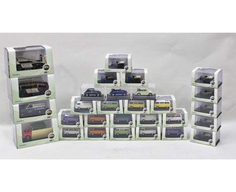 TWENTY SIX VARIOUS OXFORD 1:76 SCALE DIE-CAST MODELS OF VW BEETLES, VW Caravanettes and Landrover Defender convertibles toget