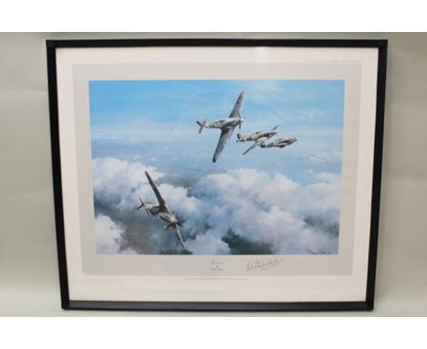 AFTER ROBERT TAYLOR Hurricane Aircraft in Flight, first edition print signed by Wing Commander RR Stanford-Tuck, DSO, DFC, RA