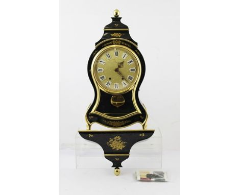 A 1970's/80's ELUSCA NEUCHATEL STYLE BRACKET CLOCK having marbleised green black case, eight day mechanism with bell strike f