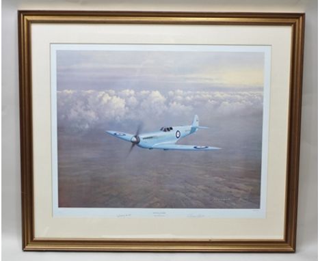AFTER GERALD COULSON 'Birth of a Legend', prototype spitfire in flight, limited edition colour print 350/500, signed by the a
