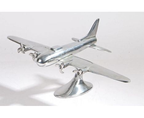 Art Deco style aluminium model airplane, 54cm wide