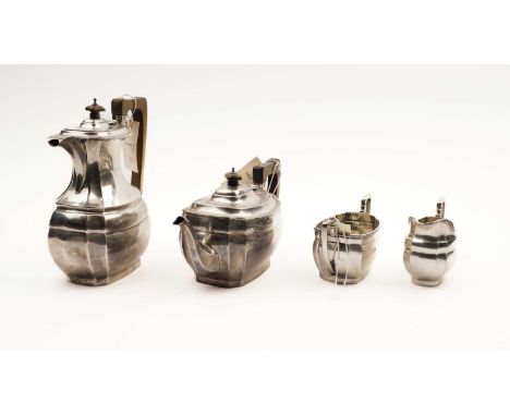 A four piece silver tea-service, by Charles Eley, London 1871, 53.5oz gross. 