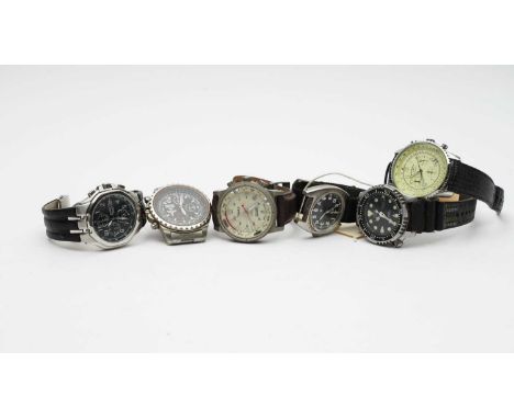 An MWC military steel cased wristwatch, a Red Arrows limited edition wristwatch; and a selection of other watches, by makers 