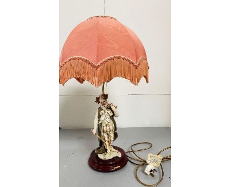 A Capodimonte 'Laughing Clown' lamp.