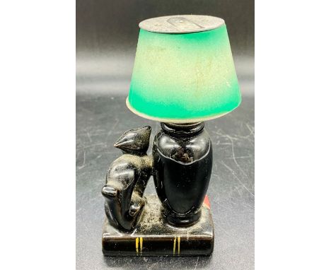 An Evanus novelty lighter C1950's of a cat under a lamp 