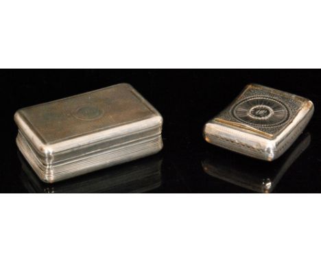 A George III hallmarked silver cushioned rectangular snuff box with wiggle work decoration, length 5cm, Birmingham 1818 Josep