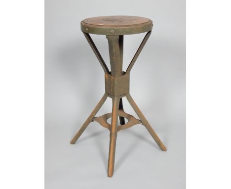 Evertaut Industrial stool, cast metal supports and outswept legs, 63cm h