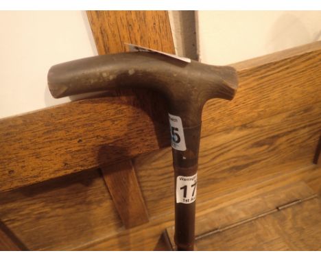 Vintage walking cane with wooden handle 